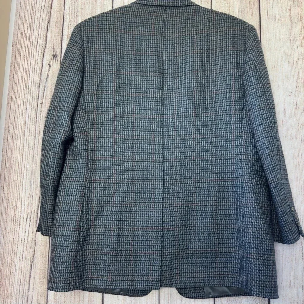 Brooks Brother mens Casual Blazer Wool Houndstooth Jacket Size 43R